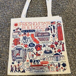 Fresno State Bulldogs Canvas Tote Bag - Red & Navy Graphic